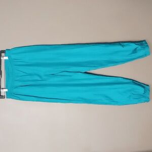 Sunterra Vintage Teal Nylon "Parachute" Pants w Zipper Legs Size L